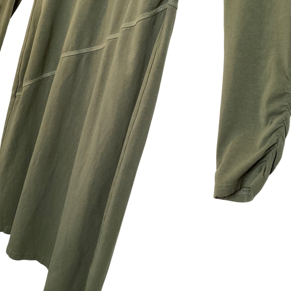 Athleta Olive Green Organic Cotton Long Sleeve Dress S Small Tall Outdoors EUC - Picture 6 of 11
